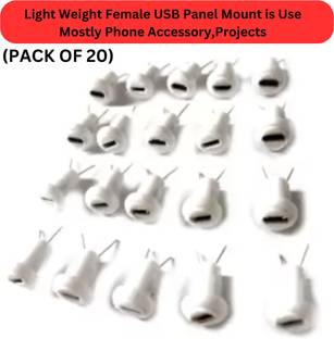 TechSupreme Best Panel Mount Micro USB Female Socket (PACK OF 20) Electronic Components Electronic Hobby Kit