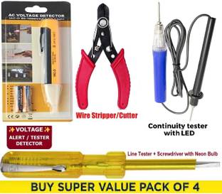 GoodsBazaar 2pc Combo Set DT-830D Multimeter + Voltage Alert Pen Tester Non-Contact Electric Voltage Power Detector Electrical Testing Pen Tester Induction Test Pencil LED Continuity Tester Electric Meter Fault Finder Tester for All Wire, Power Cables, Electrical & Electronic Circuits Portable Pocket Sized 830L Digital Multimeter Electronics Testing Meter Used To Measure DC Voltage, AC Voltage, DC Current, Resistance, Ohm Volt Amp & Diode Detection Voltmeter Multitester Digital Multimeter