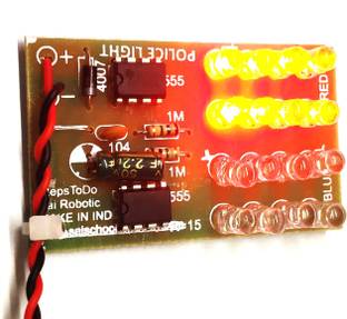 SAI ROBOTIC R 15 FBI, Police, Ambulance vehicle Light Circuit with IC 555 x 2 Display Lights Electronic Hobby Kit