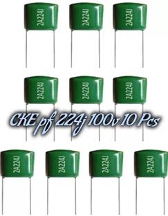 CKE 0.22uf (224J/100V) 2A Polyester Capacitor of Indian Capacitor (Pack of 10) Pcs Electronic Components Electronic Hobby Kit