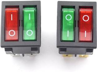 SYMFONIA 2 Pieces 6 Pin ON/Off DPDT Rocker Switch with Light for Car Dashboard Electronic Components Electronic Hobby Kit