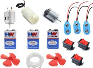 TZZOT Dc Motor with Propeller/9v Battery/Toy motor/Mini Water Pump /Science Project Educational Electronic Hobby Kit