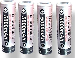 AVISRI (Pack of 4) 5000mAh 18650 Li-ion Rechargeable (Bare Cell) -3.7 V Battery Alternative Energy Electronic Hobby Kit