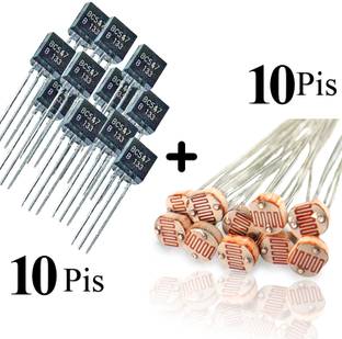 Phicon Bc547 transistor and ldr Sensor, 10 Pic 5mm Ldr & 10 Pic Bc 547 NPN Transistors Electronic Components Electronic Hobby Kit