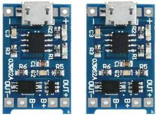 Stookin 2 Pcs TP4056 Micro USB 5V 1A 18650 Lithium Battery Charger Module Charging Board With Protection (Pack of 2) Electronic Components Electronic Hobby Kit Power Supply Electronic Hobby Kit