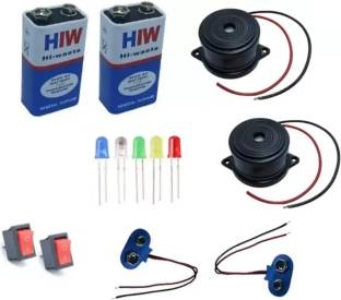 Technical hut 9v battery with buzzer switch and LED's Educational Electronic Hobby Kit