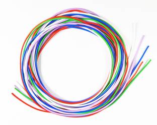 SYMFONIA Combo of 5 Color Multi strand flexible hookup wire 7/36 2 Meter each(Total 10 Meter)full copper PVC Insulated Electric wire , Model Building Tools for all kinds of DIY electrical and hobby projects and Working Models, DIY Science Experiment Kit Electronic Components Electronic Hobby Kit
