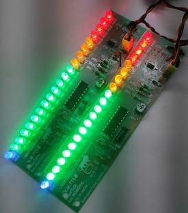 SAI ROBOTIC LM3915 Stereo Audio Level Indicator Ready Module Sound Audio Spectrum Analyzer = 2 Pcs ( For Stereo mode ) DC6V-12V 10 Segment ( 21 L.E.D. – 12 Green, 4 Yellow, 4 Red, 1 Blue ) with Report Display Lights Electronic Hobby Kit