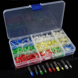 SG Flash 500pcs (5 Colors x 100pcs) 5mm LED Light Emitting Diode Round Assorted Color Light Electronic Hobby Kit