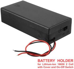 Scienticy Battery Holder for Lithium-Ion 18650 2 Cell with Cover and On-Off Switch Power Supply Electronic Hobby Kit