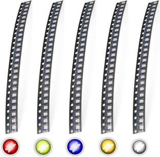 e4u SMD LED Red, Green, Blue, Yellow, White Color 1206 Package - 50 No's Each Light Electronic Hobby Kit