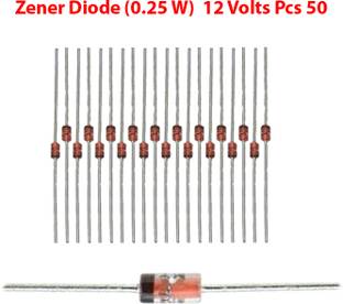 ELPH Zener Diode 12 Volts 1/4 Watt pieces 50 Electronic Components Electronic Hobby Kit