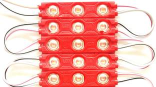 Wetrix 5 Pieces (RED) DC 12V 1.5 Watt 3 LED Optical Lens Module Strip Light Electronic Hobby Kit