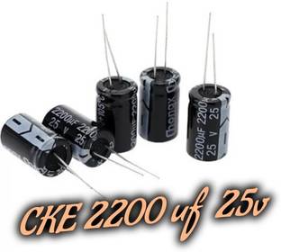 CKE RADIAL ELECTROLYTIC CAPACITOR 2200uf 25V PACK OF 10 PCS Electronic Components Electronic Hobby Kit