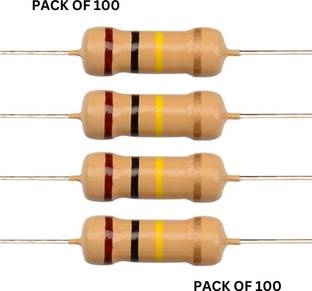 MAG BEE 100K Ohm Carbon Film Resistor 1/4 W Resistance 0.25 Watt - Pack of 100 Electronic Components Electronic Hobby Kit