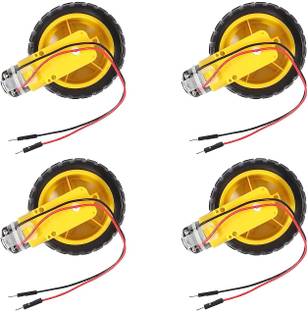 ERHIndia 4 Sets TT Motor DC 3-6V Gearbox Motor Dual Shaft Ratio 1:48 Motor Electronic Components Electronic Hobby Kit