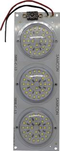 Samcon C-13 12 VOLT 90 SMD 25 WATT LED 3-ROUND REFLECTIVE GLASS PCB WITH ON/OFF BUTTON Display Lights Electronic Hobby Kit