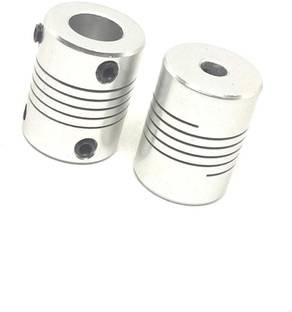 INVENTO 2pcs 5 x 10mm Aluminium Flexible Coupling for Nema 17 Z Axis 3D Printer CNC DIY Automotive Electronic Hobby Kit