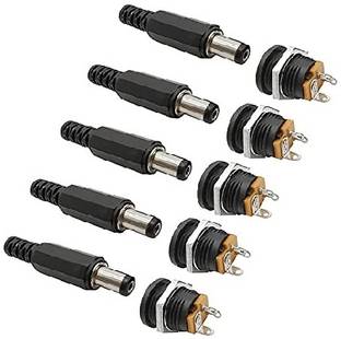 ERHIndia 5 Pair 2.1mm x 5.5mm DC Pin Connectors for Powering Electronics Electronic Components Electronic Hobby Kit