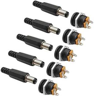 AQBP 12v DC Pin Socket Set 12V Plastic Plugs Power Socket Jack Screw Nut Connector Electronic Components Electronic Hobby Kit