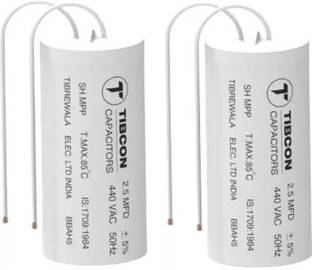 Spinxx 2.5 MFD TIBCON Capacitor for Ceiling Fan & Mini Cooler Motor ( Pack of 4 ) Motor Control Electronic Hobby Kit
