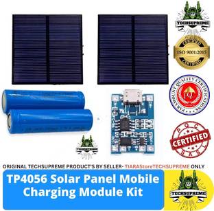 TechSupreme TP4056 5V 18650 Lithium Battery Charger Module +70X70 Solar Panel 18650 Battery Electronic Components Electronic Hobby Kit