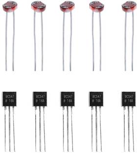 रणविरकर Very Useful Combo of 5pcs BC547 Transistors & 5pcs LDR Sensor Pair of 5 इलेक्ट्रॉनिक कॉम्पोनेन्ट इलेक्ट्रॉनिक हॉबी किट