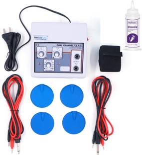Physiowell Portable Two Channel Tens Machine for Physiotherapy Mini Tens Machine Portable for Back Pain Relief with One Year Warranty Physiotherapy Equipment Electrotherapy Device