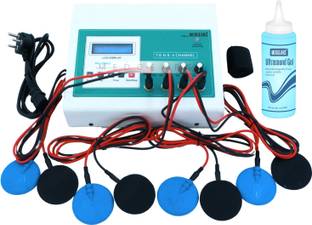 MEDGEARS 4 Channel LCD Tens Physiotherapy Portable Nerve Stimulator Electrotherapy Physiotherapy Machine with One Year Warranty Physiotherapy Equipment Electrotherapy Device