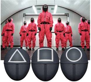 Ji And Ja Korean Movie Cosplay Squid Game Mask, Square, Triangle and Circle Elevation Training Mask