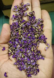 The Giftery Moon Shaped Kundan Stones (purple) Embroidery Hoop