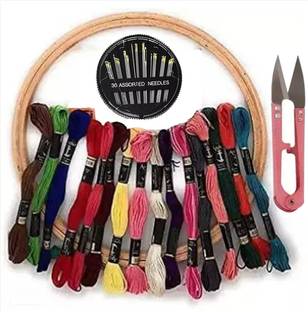 manrish Embroidery Kit/Embroidery Frame Hoop With Threads, Cutter & Needles Combo Embroidery Hoop