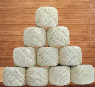 JOEJOE Embroidery Material Crochet Cotton Thread Yarn for Knitting (Creamy) Embroidery Hoop