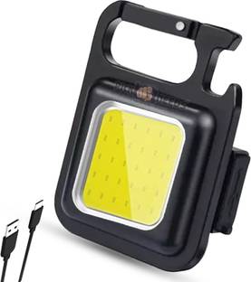 Daily Needs Shop Chargeable Mini Pocket Keychain LED 2 Mode Light Keychain For Bike / Home / Car 3 hrs Torch Emergency Light
