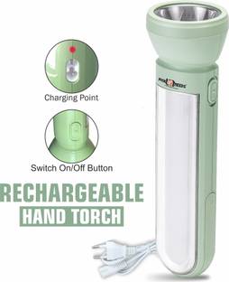 Pick Ur Needs Rechargeable Torch Light With 2 Mode LED + 50W Extra Bright Side Tube LED Light 5 hrs Torch Emergency Light