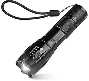 Oximus 600 Meter Rechargeable techomania 4 Mode LED Waterproof Long Beam Metal 4 hrs Torch Emergency Light