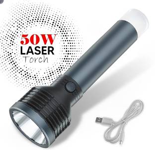 Aubade Aluminium 50W Emergency Torch Flash Light Waterproof with Long Range LED 8 hrs Torch Emergency Light