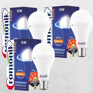Cromonik (Pack of 3)-High-Quality Rechargeable 12W LED Bulb 4 hrs Bulb Emergency Light