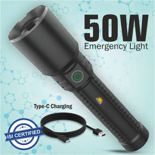 Sunaze Rechargeable Search Light With 3 Mode Light Zoomable Head Adjustable Focus LED 5 hrs Torch Emergency Light