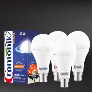 Cromonik (Pack of 4)-Fast-Charging LED Rechargeable 12W Bulb 4 hrs Bulb Emergency Light