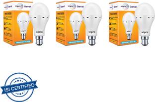 Wipro Garnet 9W Inverter LED, (Pack of 3) 4 hrs Bulb Emergency Light