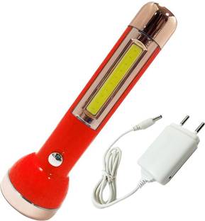 GALLAXY NEW Rechargeable LED Torch Light and 1 COB Side Flashlight with Charger 6 hrs Torch Emergency Light
