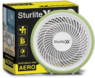 Sturlite Aero 12W Mini Portable Table Fan + Lamp| 3 Speed Modes| 2 Lighting Modes 4 hrs Lantern Emergency Light