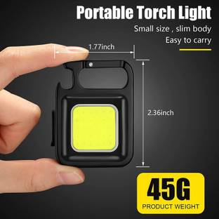 UNZAG COB Mini Flashlights Bright Rechargeable Keychain_Flashlight 3 Light Modes 2 hrs Flood Lamp Emergency Light