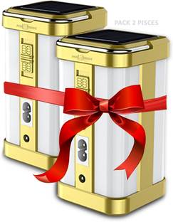 Pick Ur Needs Emergency Solar Rechargeable Home LED Floor Lantern Lamp Light 4 Side Tube Pack2 6 hrs Lantern Emergency Light