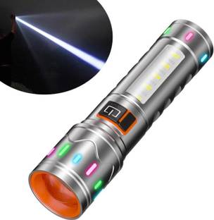 AKR Powerful Rechargeable Zoomable metal LED Torch 5 Modes Flashlight Super Bright इमरजेंसी लाइट
