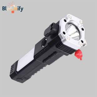 BloomiFy BMT-H66 Rechargeable LED Flashlight with Window Breaker & Seatbelt Cutter 5 hrs Torch Emergency Light
