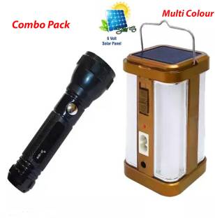 UTEXX Rechargeable Light with Solar Charging And High Power Rechargeable Metal Torch 12 hrs Flood Lamp Emergency Light