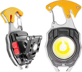 Bistrodel 6-in-1 Keychain Flashlight with Rechargeable Lighter 1.5 hrs Torch Emergency Light