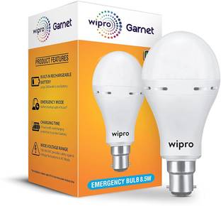 Wipro 8.5W Rechargeable LED (Pack of 1) with backup of 4 hrs Bulb Emergency Light